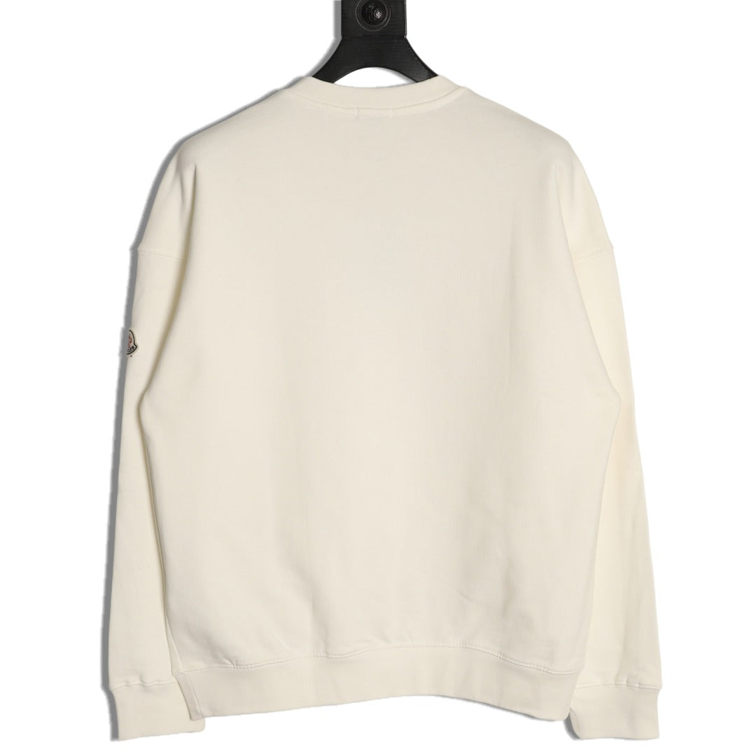Moncler 26SS Arched Logo Ivory Crewneck Sweatshirt