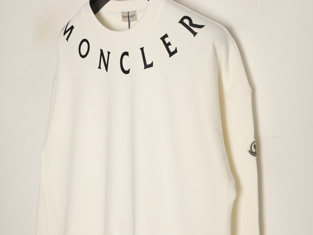 Moncler 26SS Arched Logo Ivory Crewneck Sweatshirt