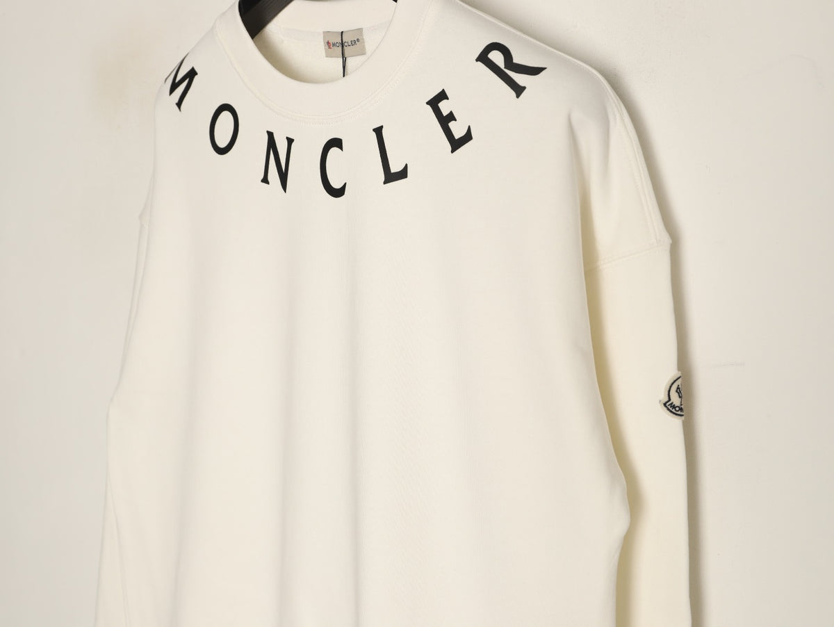 Moncler 26SS Arched Logo Ivory Crewneck Sweatshirt