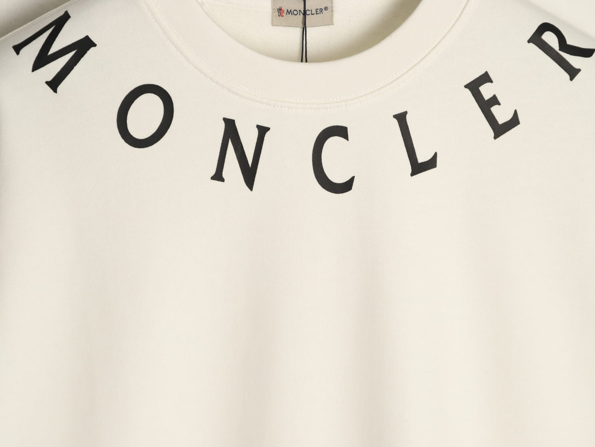 Moncler 26SS Arched Logo Ivory Crewneck Sweatshirt