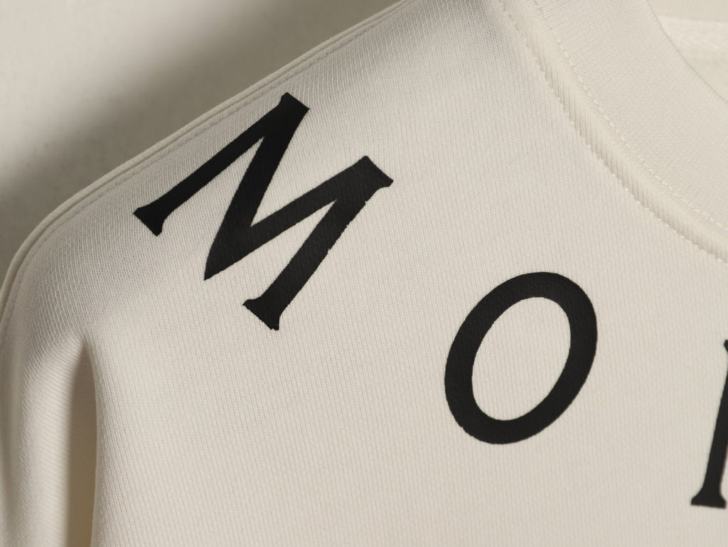 Moncler 26SS Arched Logo Ivory Crewneck Sweatshirt