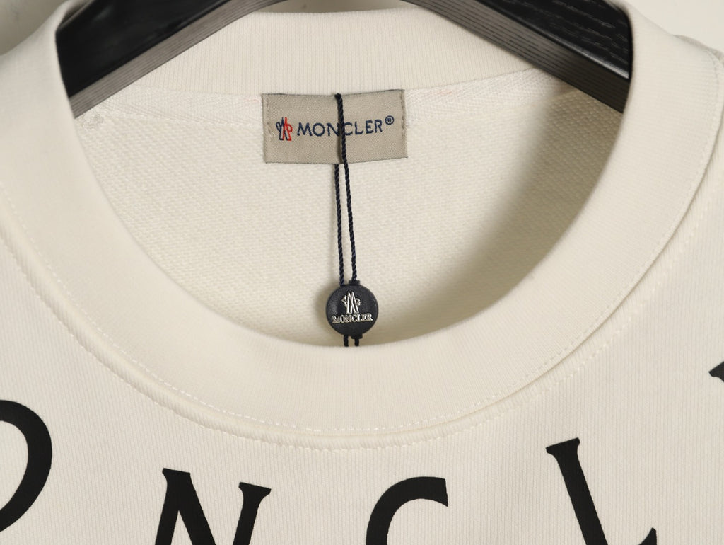 Moncler 26SS Arched Logo Ivory Crewneck Sweatshirt