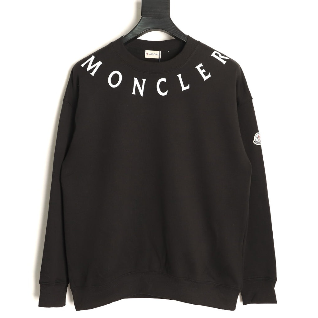 Moncler 26SS Arched Logo Black Crewneck Sweatshirt