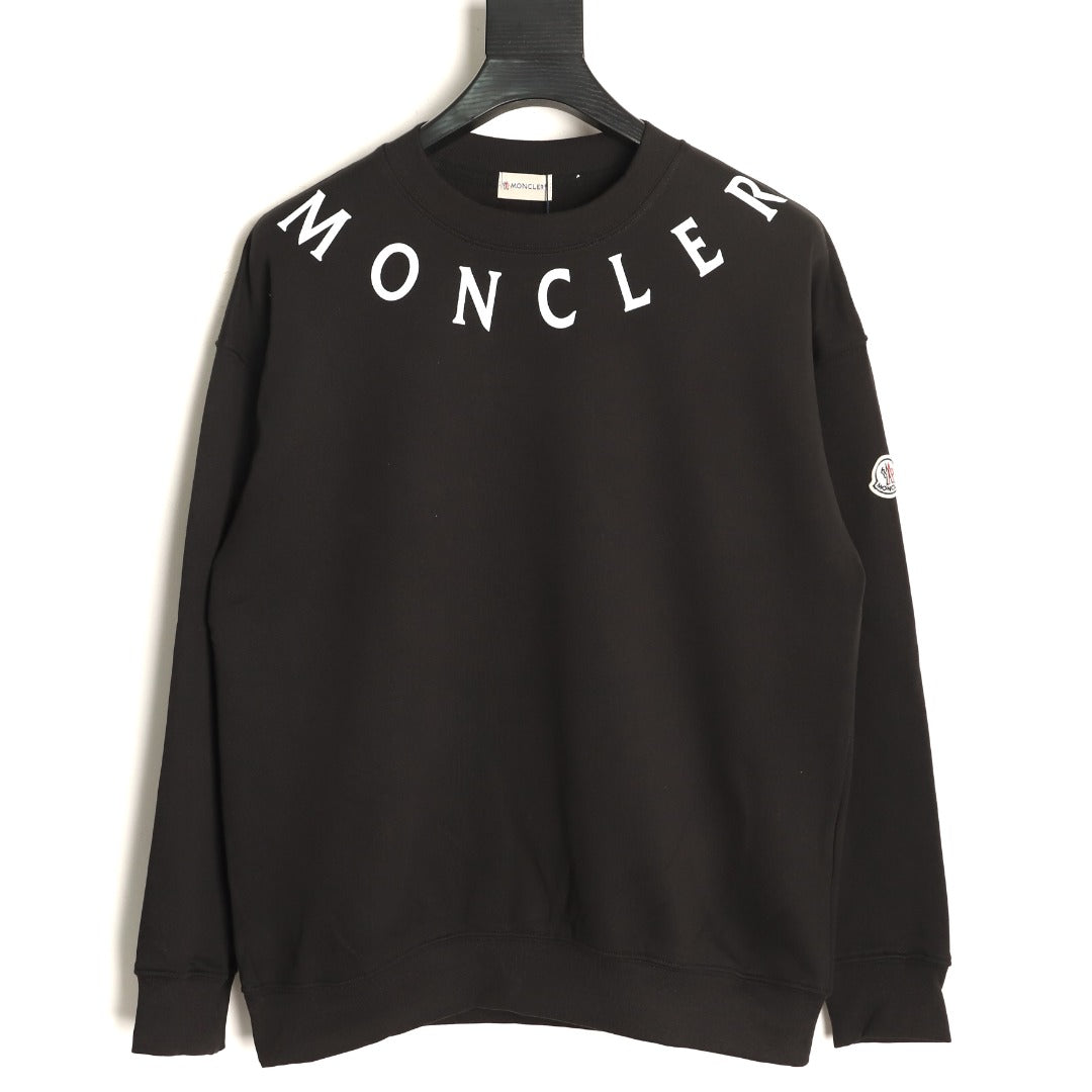 Moncler 26SS Arched Logo Black Crewneck Sweatshirt