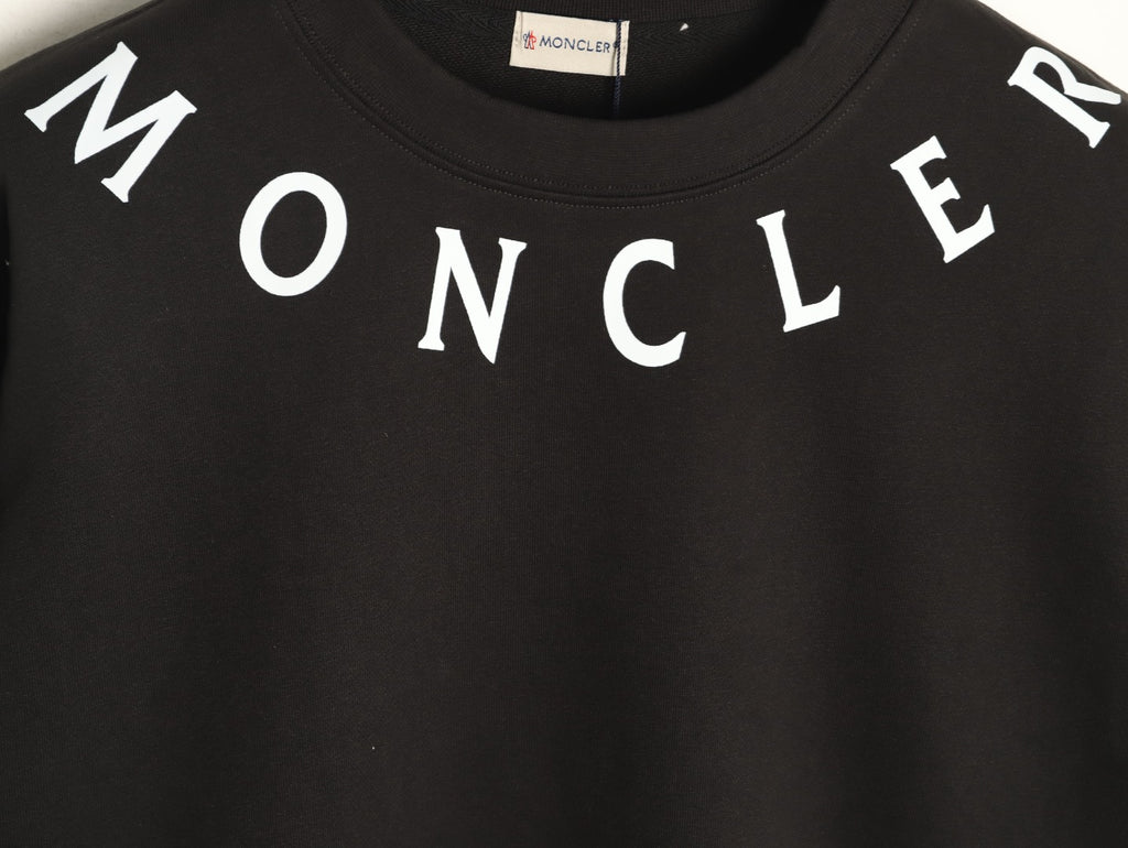 Moncler 26SS Arched Logo Black Crewneck Sweatshirt