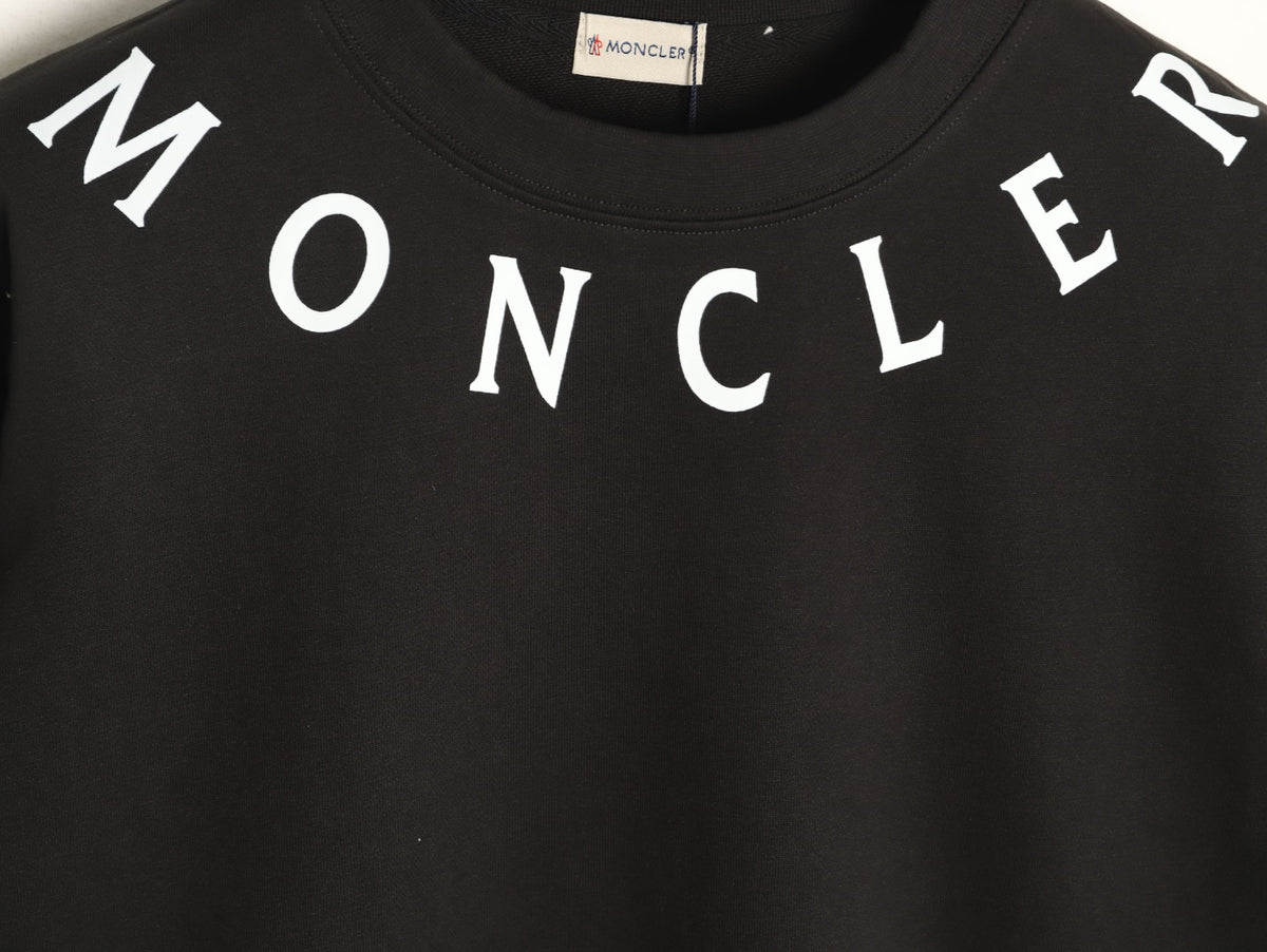 Moncler 26SS Arched Logo Black Crewneck Sweatshirt