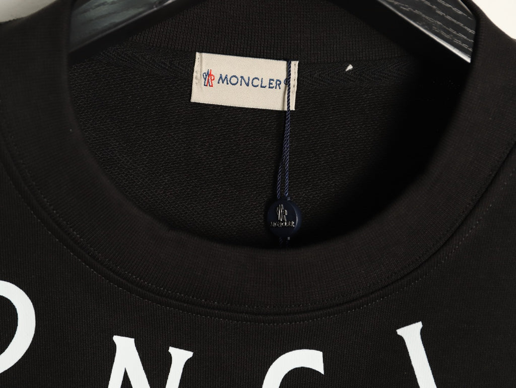 Moncler 26SS Arched Logo Black Crewneck Sweatshirt
