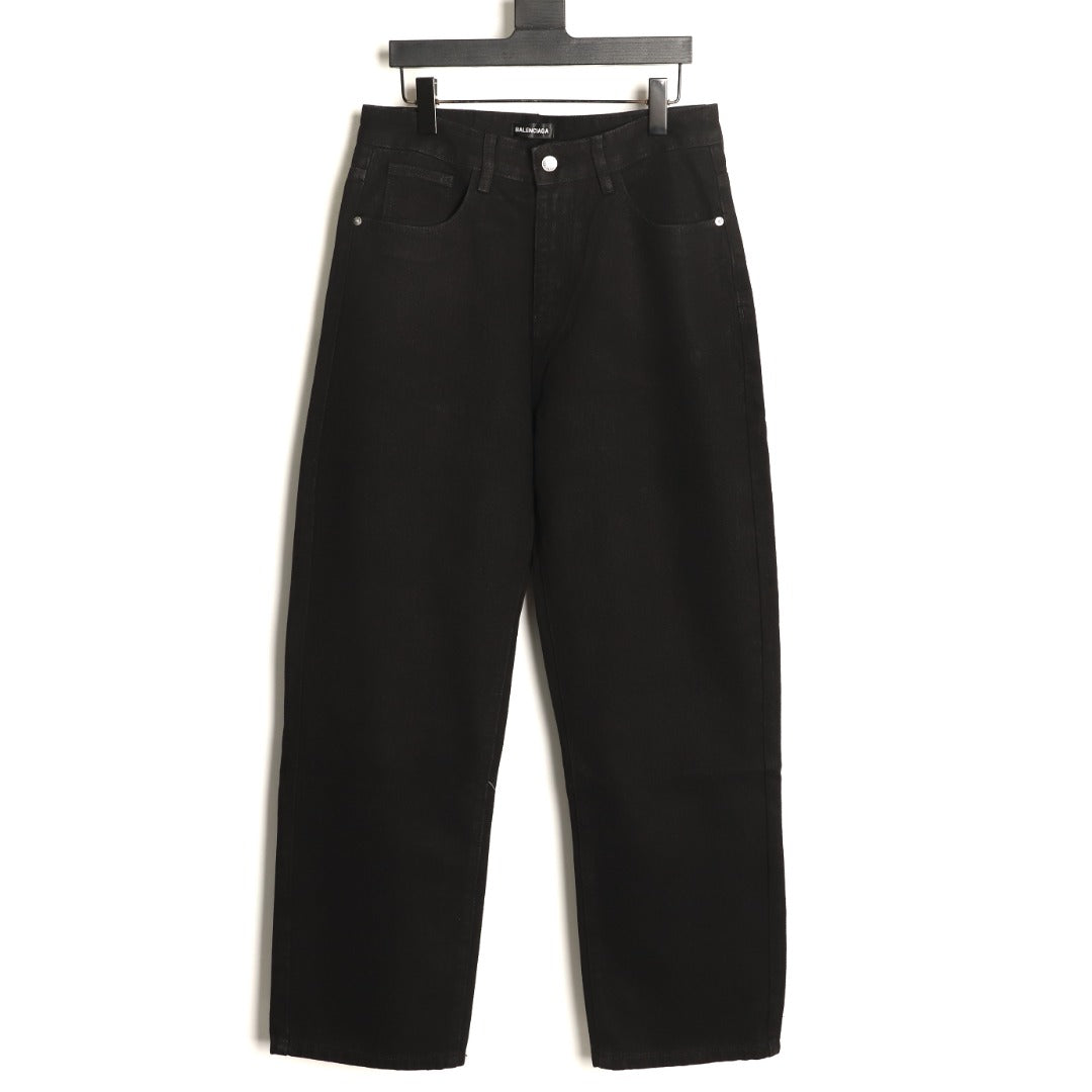 Balenciaga Double B Back-Pocket Black Straight-Leg Jeans