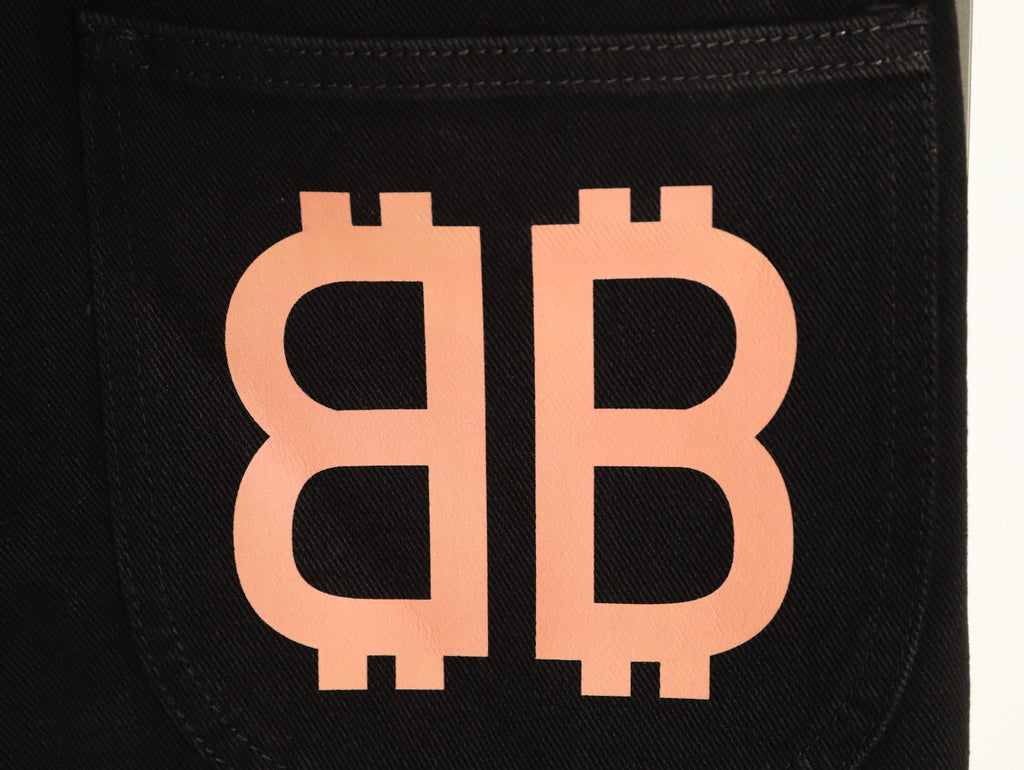 Balenciaga Double B Back-Pocket Black Straight-Leg Jeans