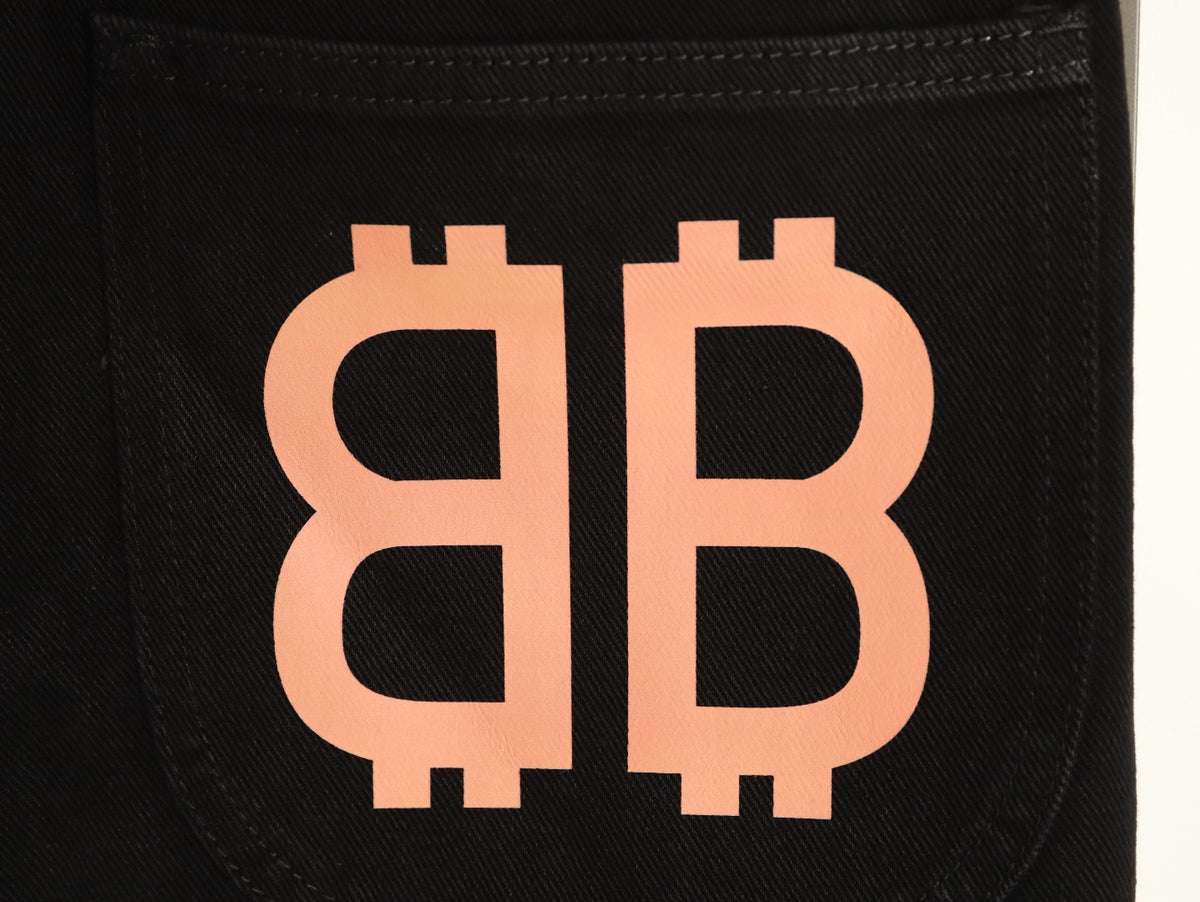 Balenciaga Double B Back-Pocket Black Straight-Leg Jeans