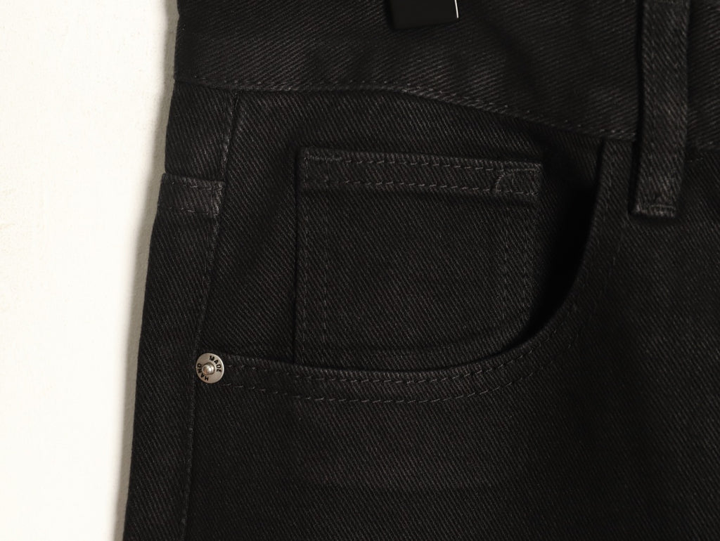 Balenciaga Double B Back-Pocket Black Straight-Leg Jeans