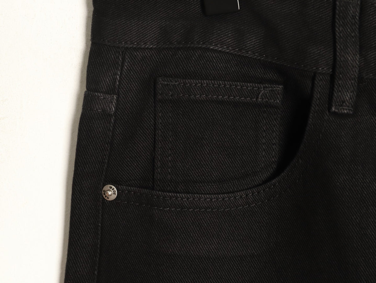 Balenciaga Double B Back-Pocket Black Straight-Leg Jeans