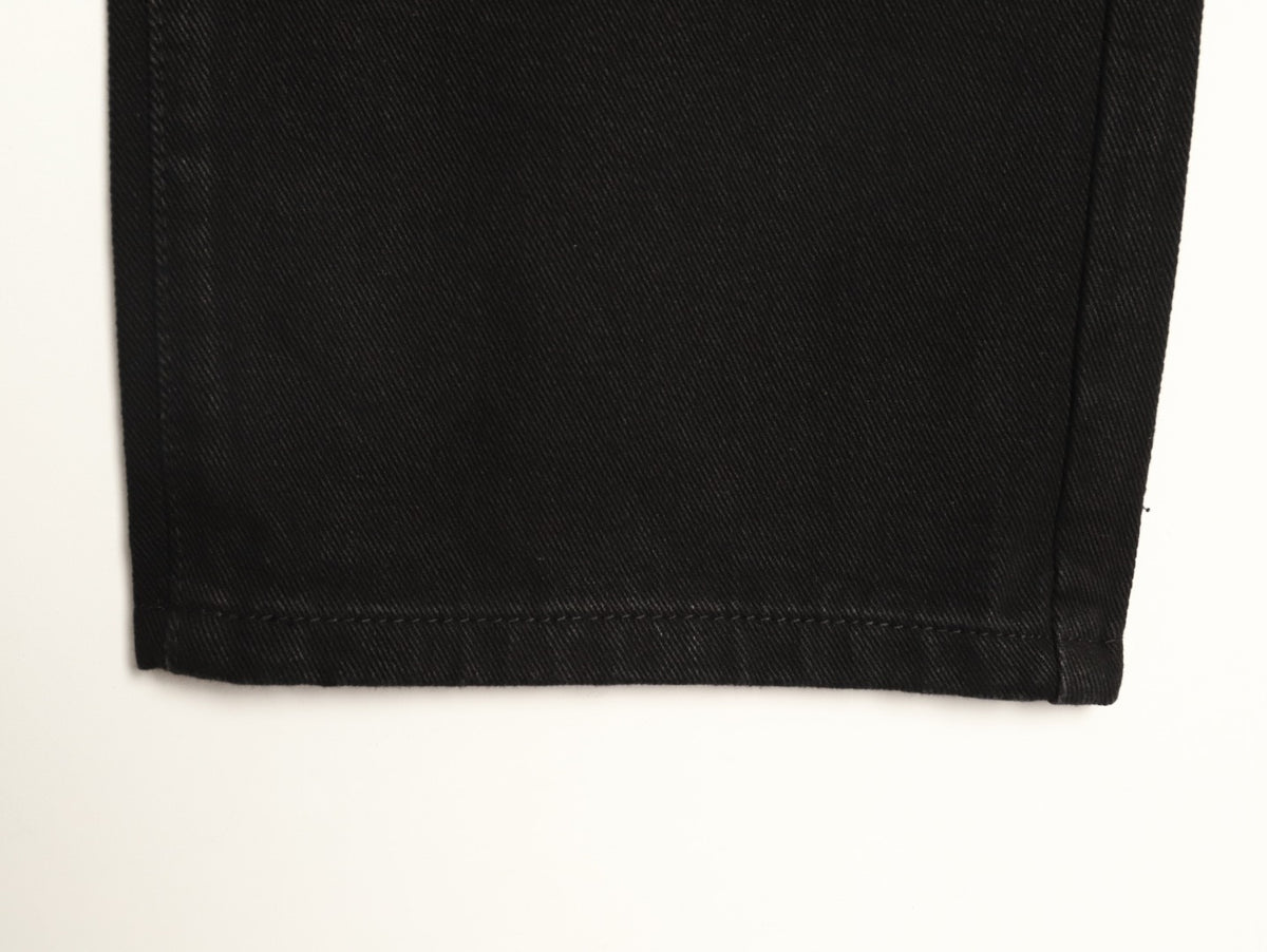 Balenciaga Double B Back-Pocket Black Straight-Leg Jeans