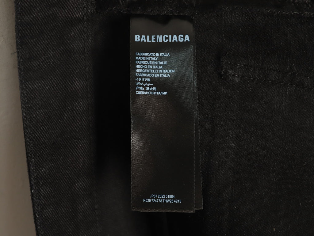 Balenciaga Double B Back-Pocket Black Straight-Leg Jeans