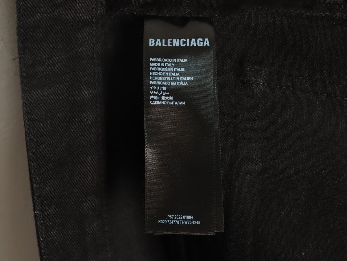 Balenciaga Double B Back-Pocket Black Straight-Leg Jeans