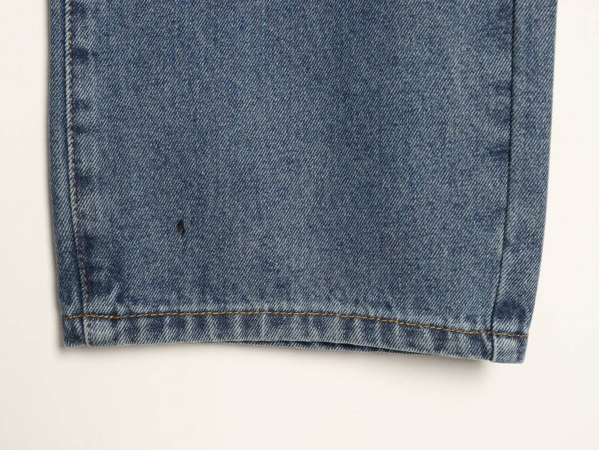 Balenciaga 3M Letter Back-Pocket Washed Blue Straight-Leg Jeans