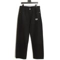 Balenciaga 3M Letter Back-Pocket Black Straight-Leg Jeans