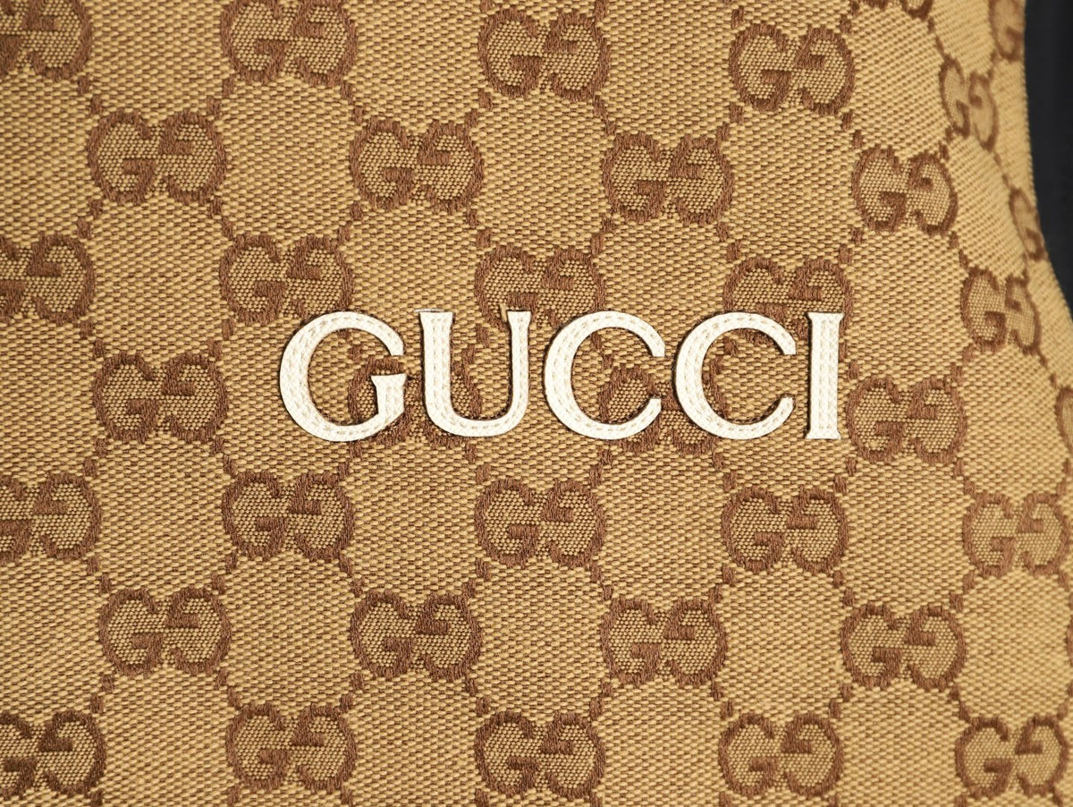 Gucci Vintage Monogram Panel Black Stand-Collar Jacket