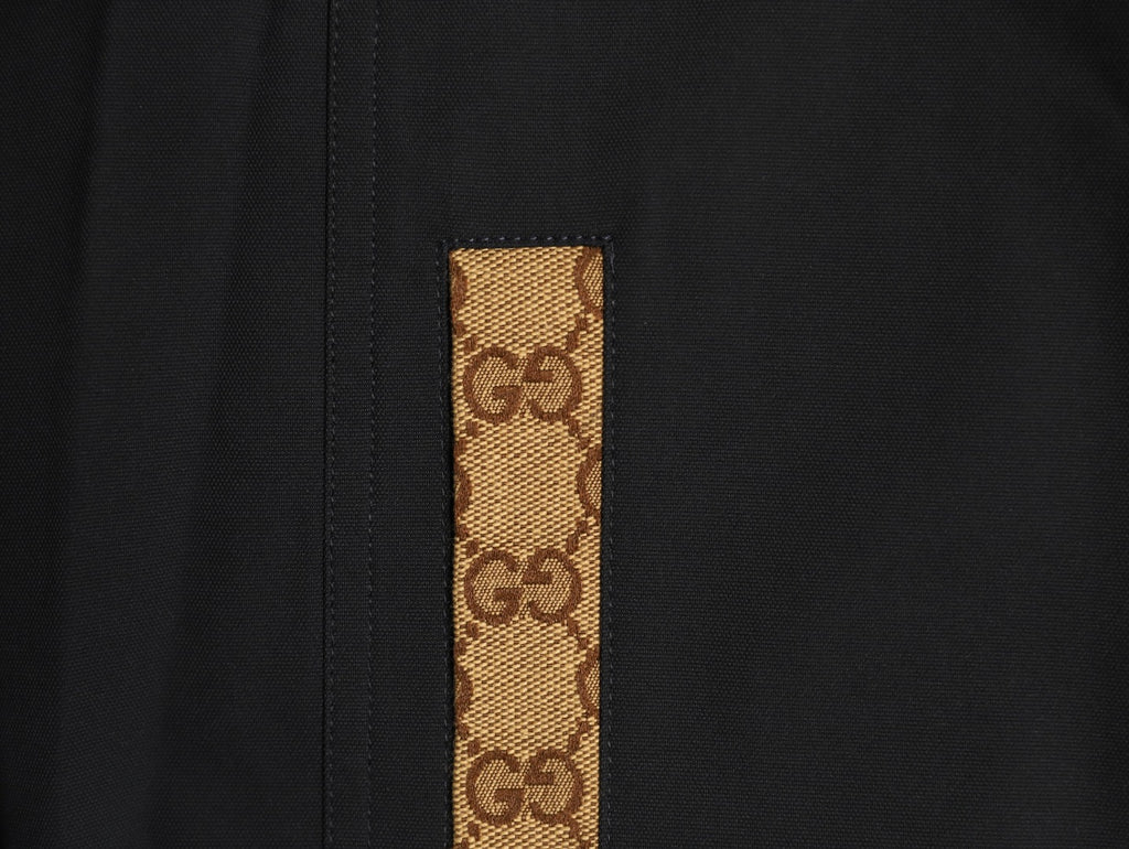 Gucci Vintage Monogram Panel Black Stand-Collar Jacket