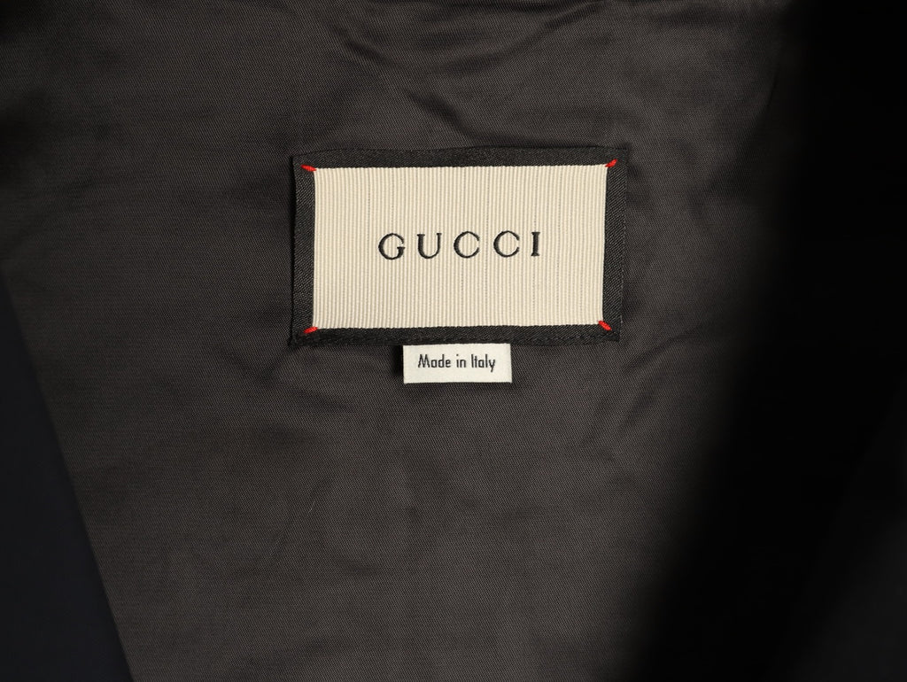 Gucci Vintage Monogram Panel Black Stand-Collar Jacket