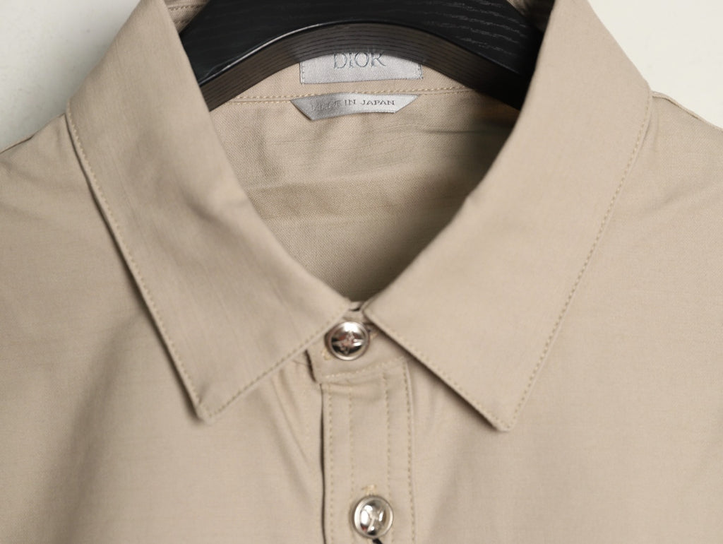 Dior 25FW Embroidered Emblem Beige Canvas Shirt Jacket