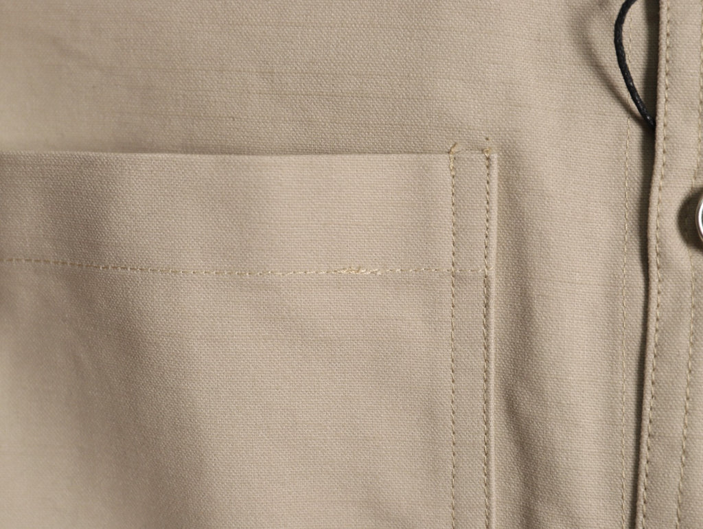 Dior 25FW Embroidered Emblem Beige Canvas Shirt Jacket
