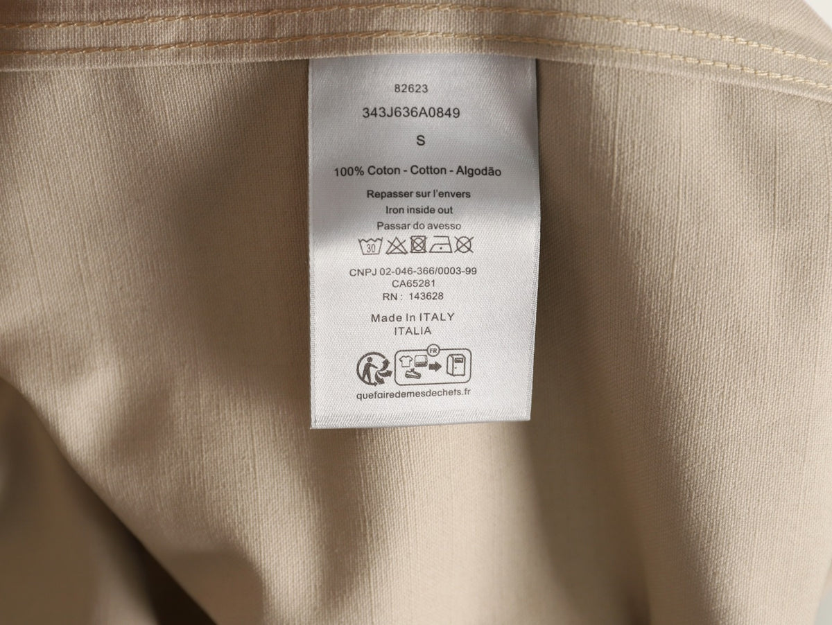 Dior 25FW Embroidered Emblem Beige Canvas Shirt Jacket