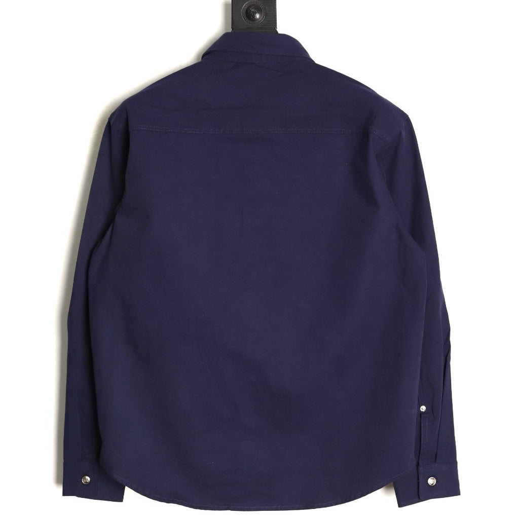 Dior 25FW Embroidered Emblem Navy Canvas Shirt Jacket