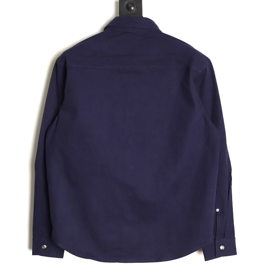 Dior 25FW Embroidered Emblem Navy Canvas Shirt Jacket