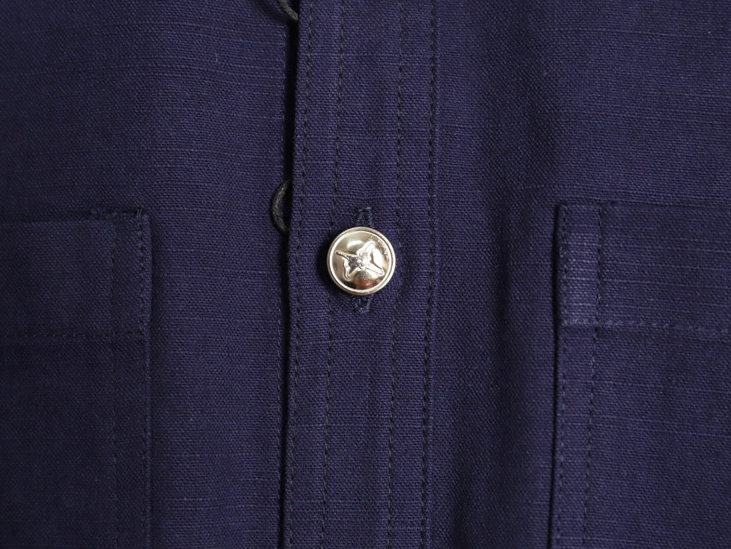 Dior 25FW Embroidered Emblem Navy Canvas Shirt Jacket