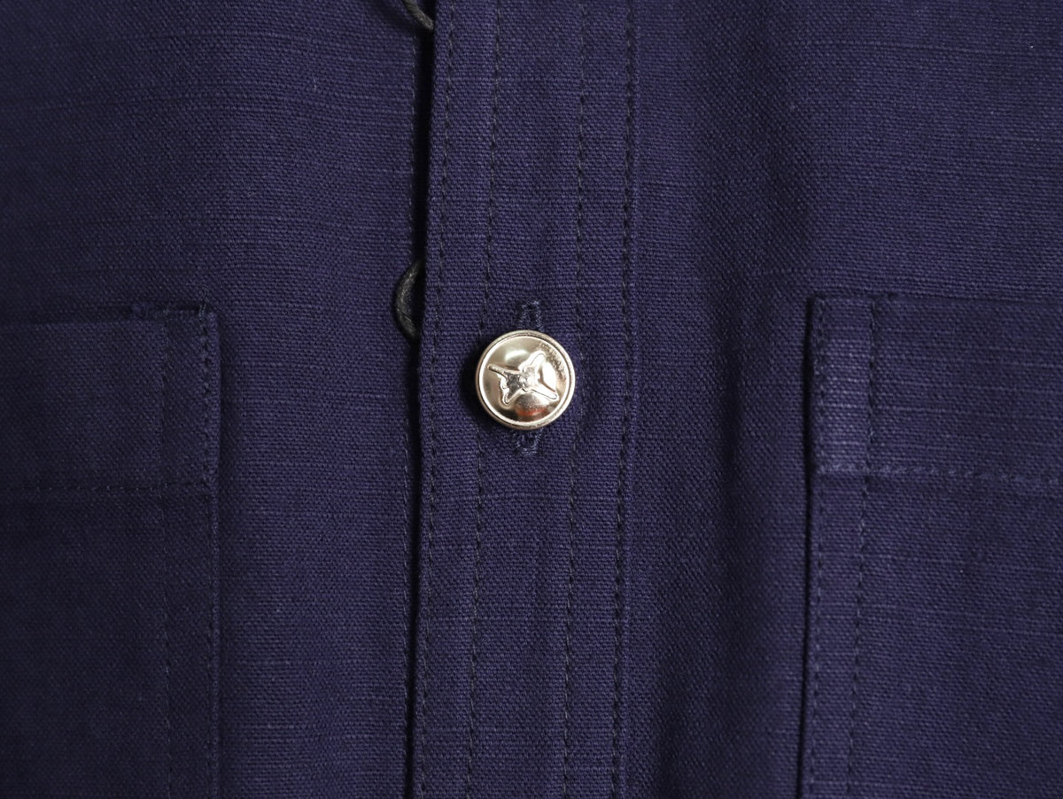 Dior 25FW Embroidered Emblem Navy Canvas Shirt Jacket