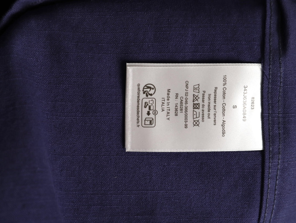 Dior 25FW Embroidered Emblem Navy Canvas Shirt Jacket