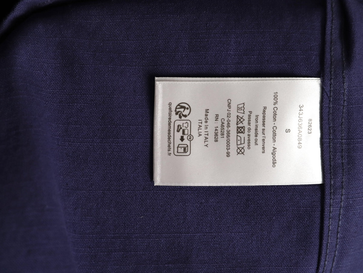 Dior 25FW Embroidered Emblem Navy Canvas Shirt Jacket