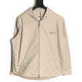 Dior 25FW Embroidered Emblem Beige Canvas Zip Hooded Jacket