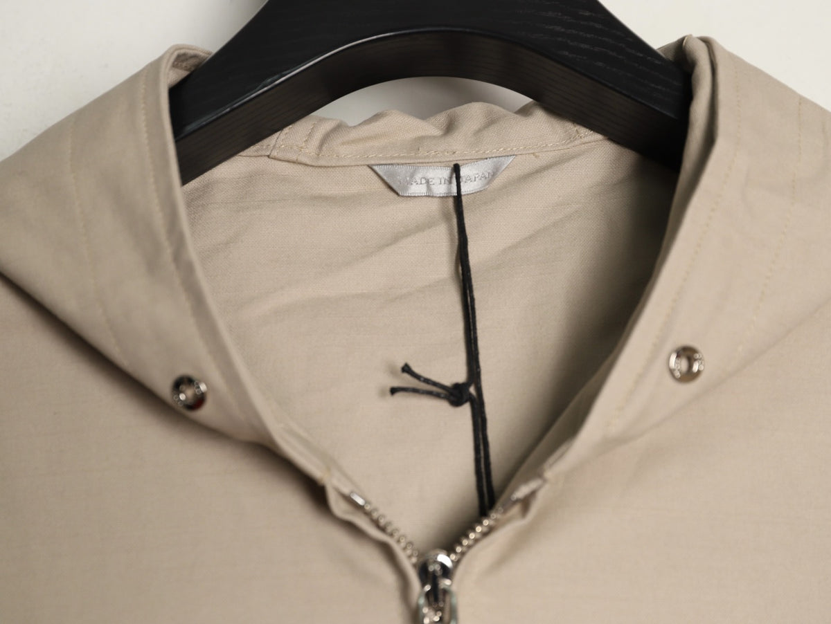 Dior 25FW Embroidered Emblem Beige Canvas Zip Hooded Jacket