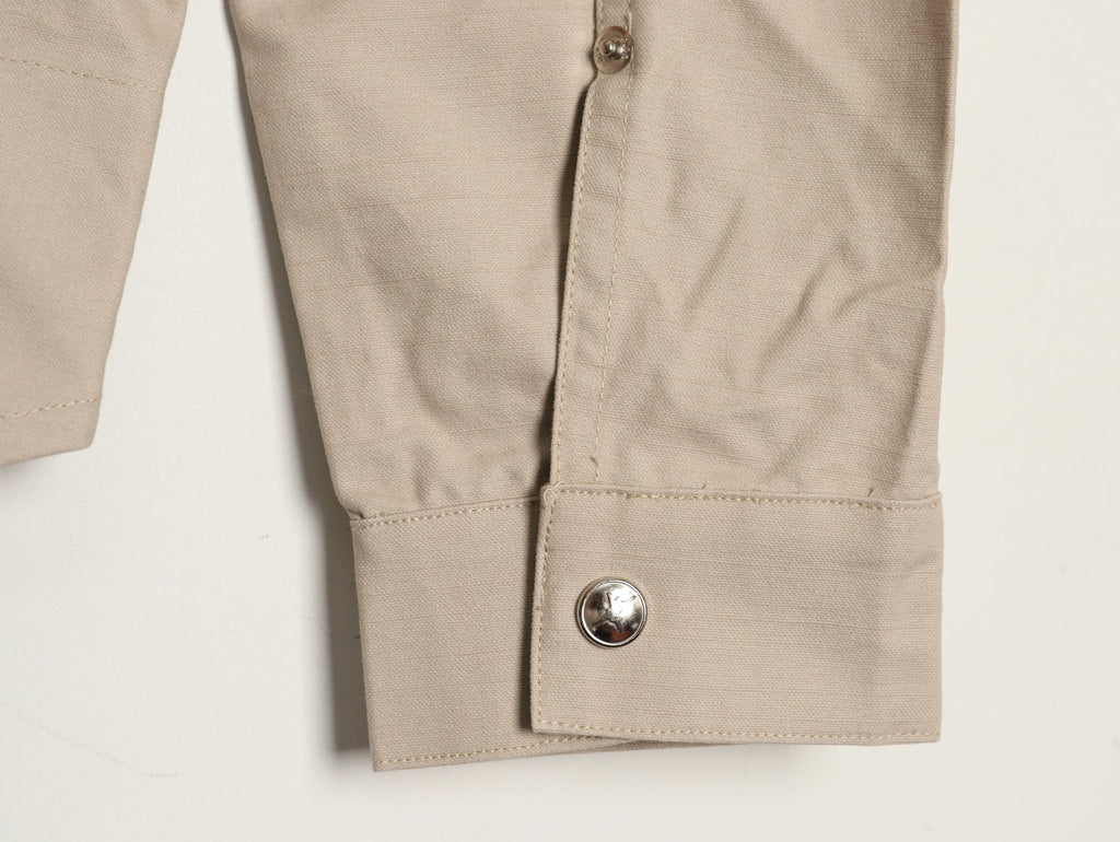 Dior 25FW Embroidered Emblem Beige Canvas Zip Hooded Jacket