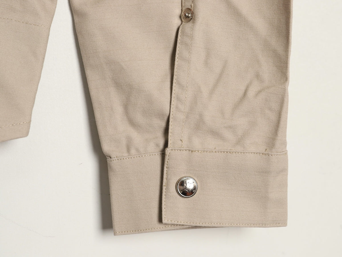 Dior 25FW Embroidered Emblem Beige Canvas Zip Hooded Jacket
