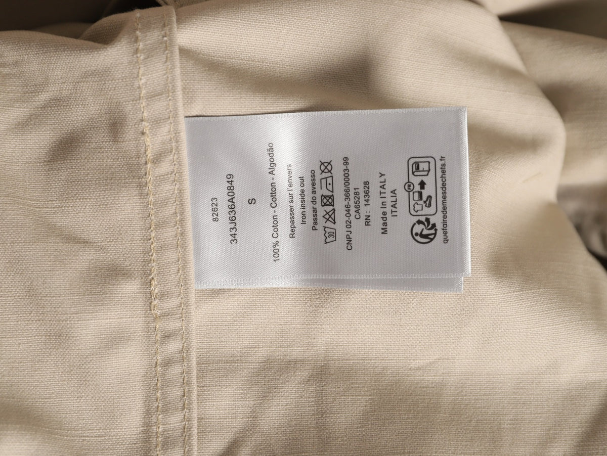 Dior 25FW Embroidered Emblem Beige Canvas Zip Hooded Jacket