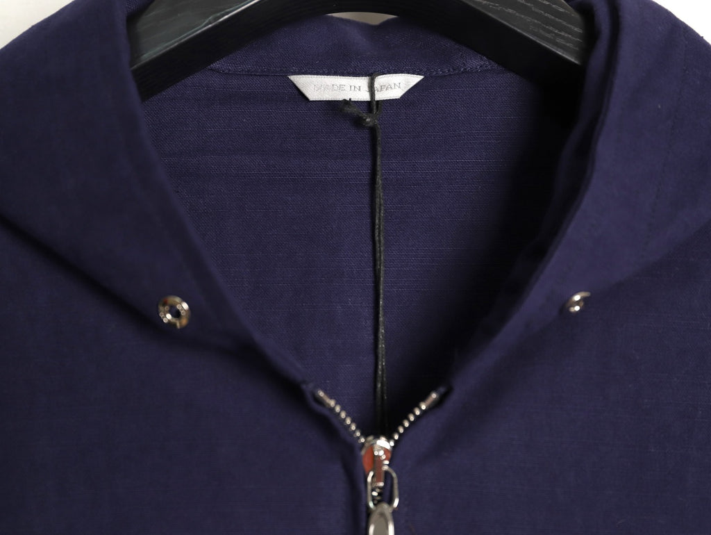 Dior 25FW Embroidered Emblem Navy Canvas Zip Hooded Jacket