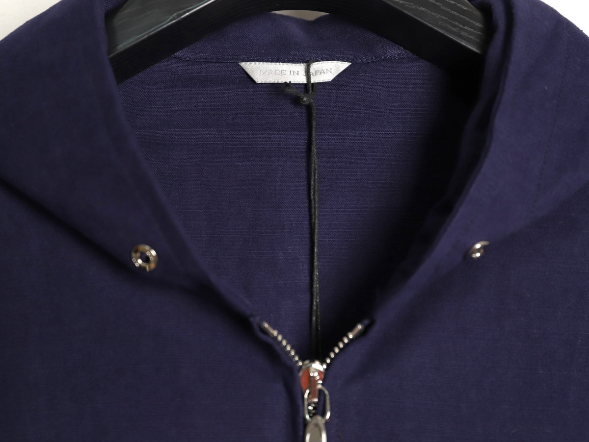 Dior 25FW Embroidered Emblem Navy Canvas Zip Hooded Jacket