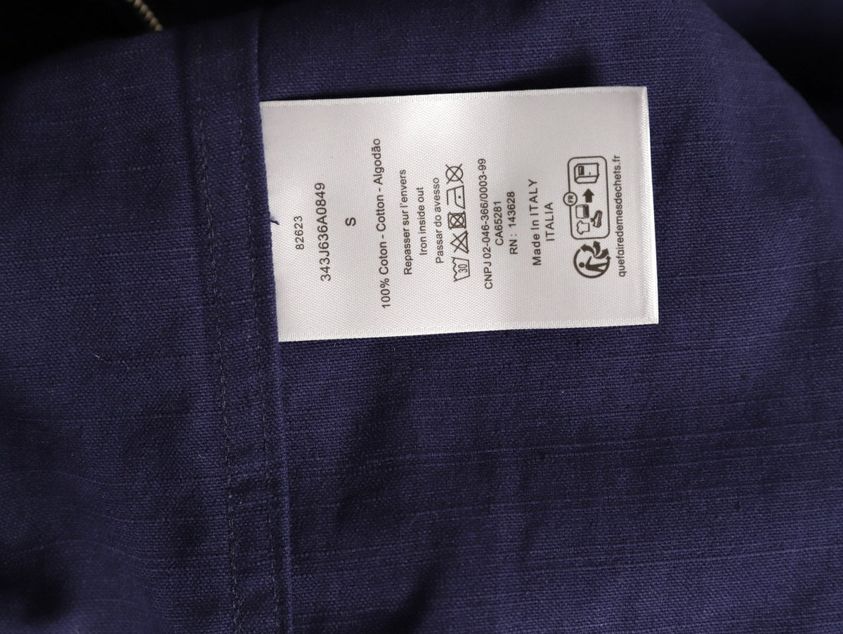 Dior 25FW Embroidered Emblem Navy Canvas Zip Hooded Jacket