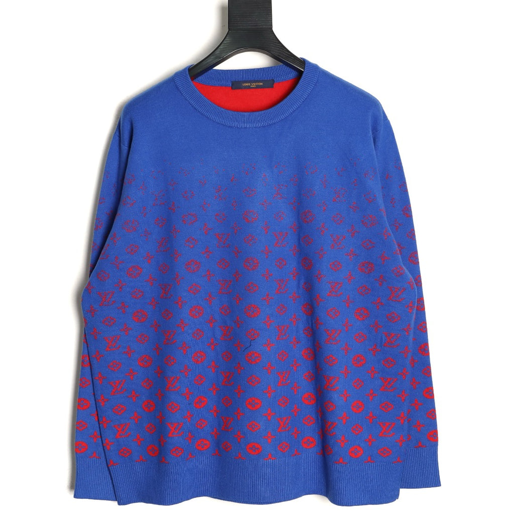 Louis Vuitton Monogram Starry Gradient Blue Wool Knit Sweater