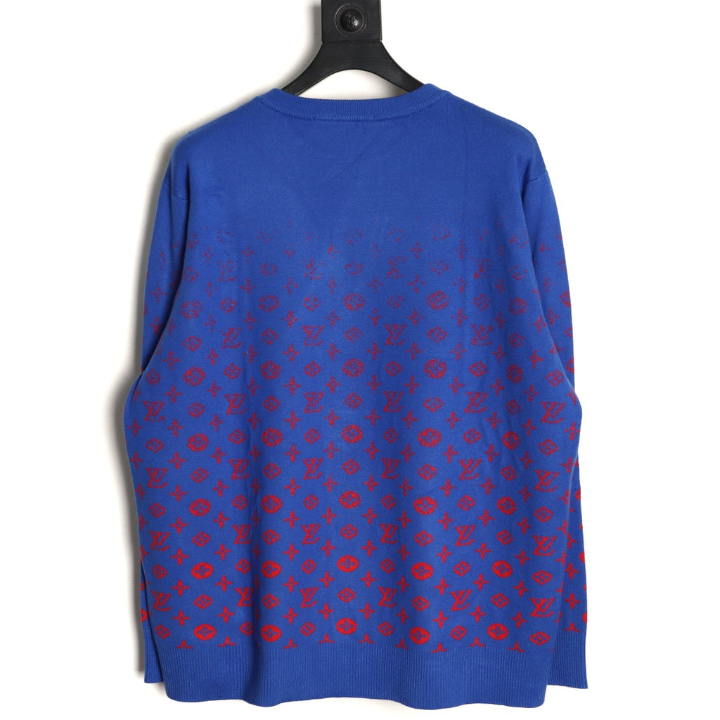 Louis Vuitton Monogram Starry Gradient Blue Wool Knit Sweater