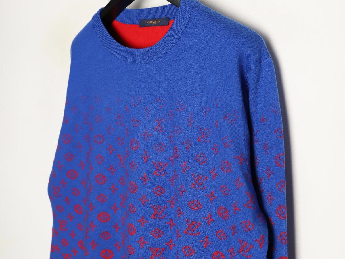 Louis Vuitton Monogram Starry Gradient Blue Wool Knit Sweater