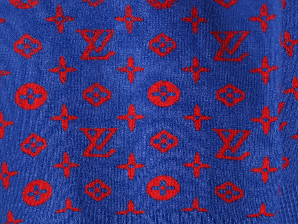 Louis Vuitton Monogram Starry Gradient Blue Wool Knit Sweater