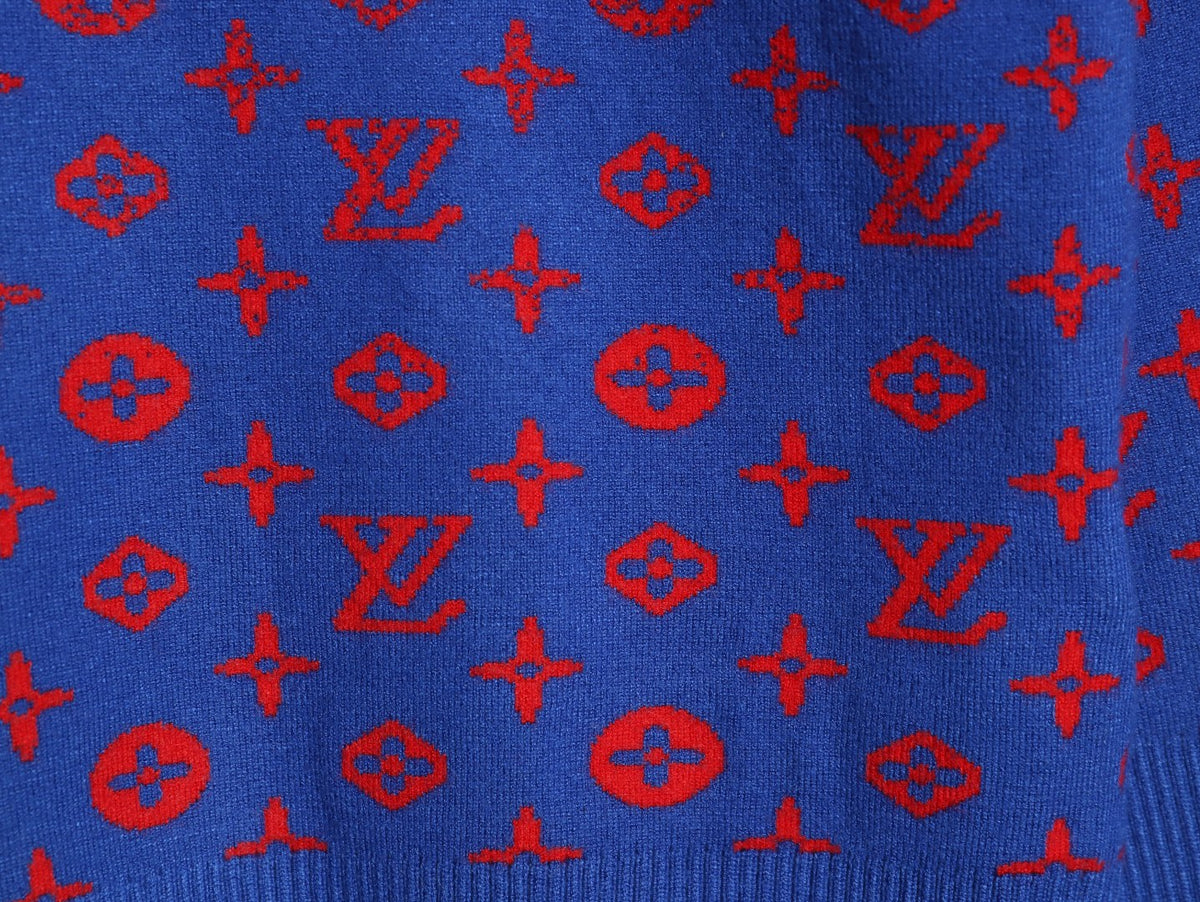 Louis Vuitton Monogram Starry Gradient Blue Wool Knit Sweater
