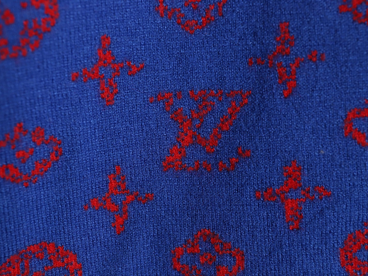 Louis Vuitton Monogram Starry Gradient Blue Wool Knit Sweater