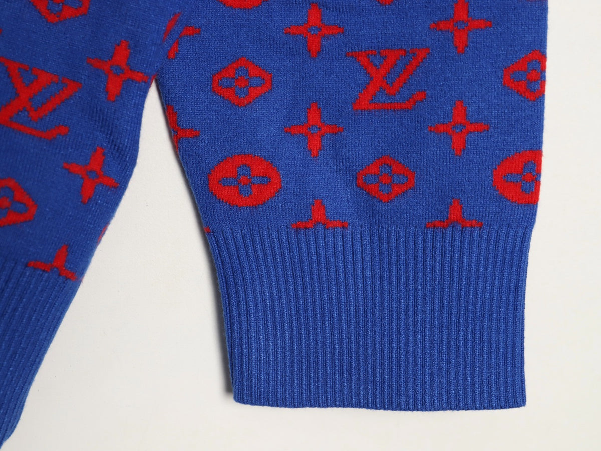 Louis Vuitton Monogram Starry Gradient Blue Wool Knit Sweater