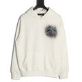 Louis Vuitton 25FW Denim Appliqué Embroidered Distressed Off-White Hoodie