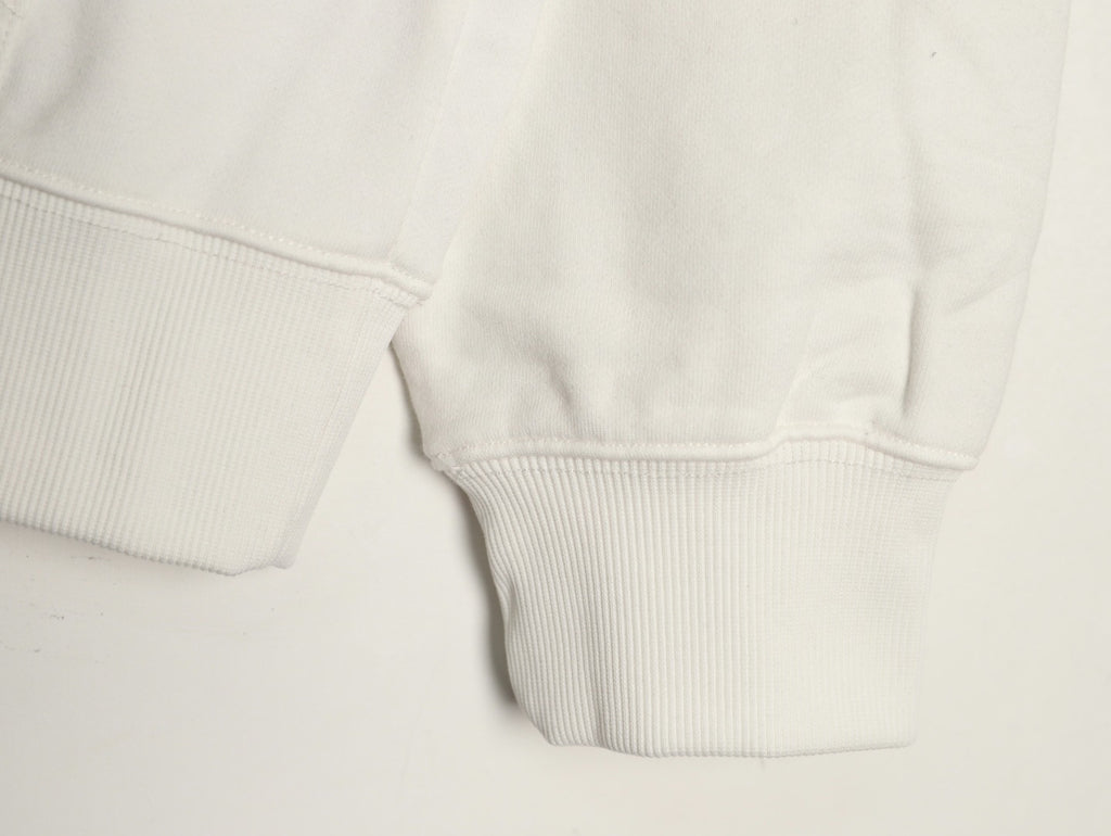 Louis Vuitton 25FW Denim Appliqué Embroidered Distressed Off-White Hoodie